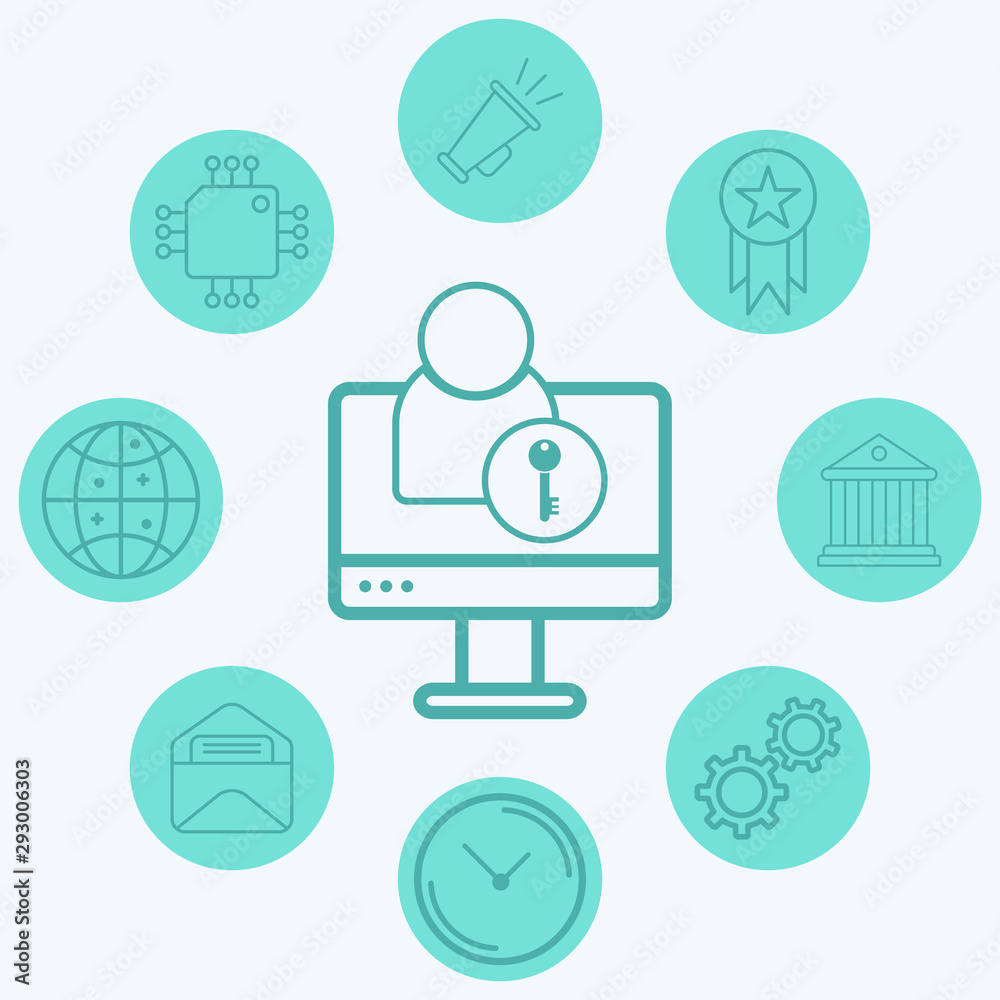 Computer user vector icon sign symbol Computer user vector icon sign symbol
