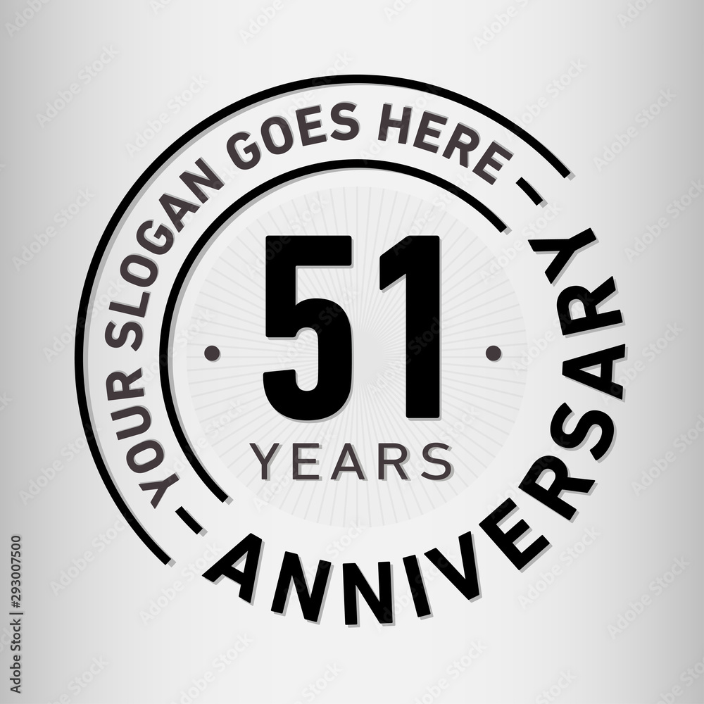 51 years anniversary logo template. Fifty-one years celebrating logotype. Vector and illustration.