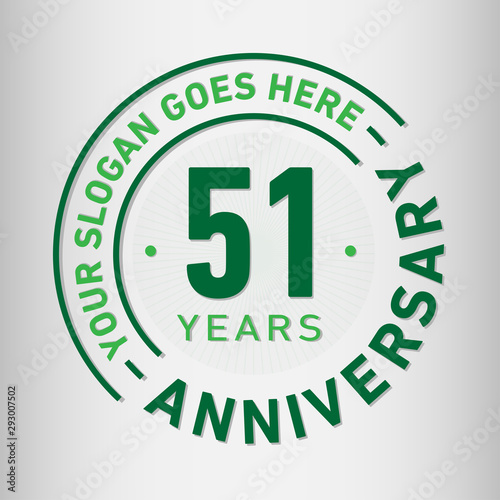 51 years anniversary logo template. Fifty-one years celebrating logotype. Vector and illustration.