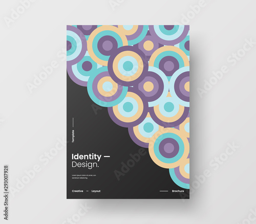 Amazing business presentation vector A4 vertical orientation front page mock up. Modern corporate report cover abstract geometric illustration design layout. Company identity brochure template.