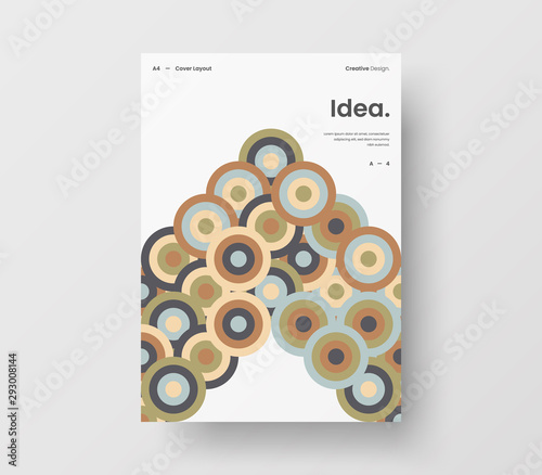Amazing business presentation vector A4 vertical orientation front page mock up. Modern corporate report cover abstract geometric illustration design layout. Company identity brochure template.