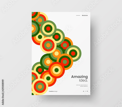 Amazing business presentation vector A4 vertical orientation front page mock up. Modern corporate report cover abstract geometric illustration design layout. Company identity brochure template.