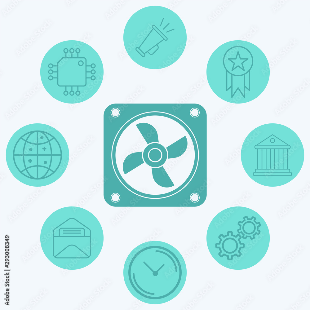Cpu fan vector icon sign symbol Cpu fan vector icon sign symbol