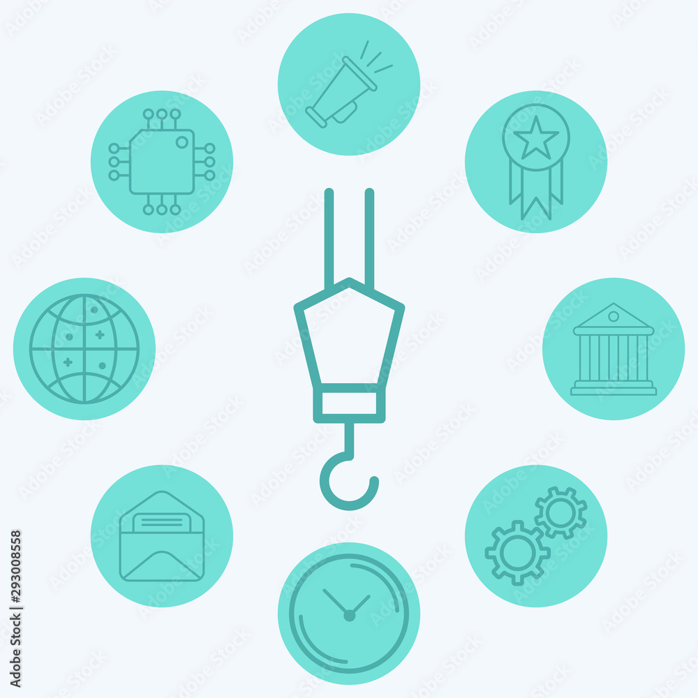 Crane hook vector icon sign symbol Crane hook vector icon sign symbol