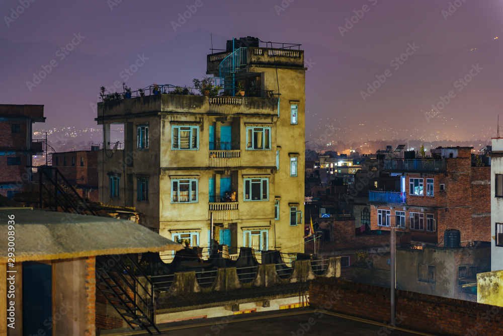 Kathmandu, Nepal. Kathmandu in night, long exposure photography. Kathmandu, Nepal. Kathmandu in night, long exposure photography.