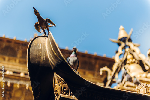 The golden temple in Patan, unique Buddhist monastery in north of Durbar Square, Kathmandu of Nepal. photo