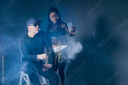 Vapers. Vaping. A man and a...