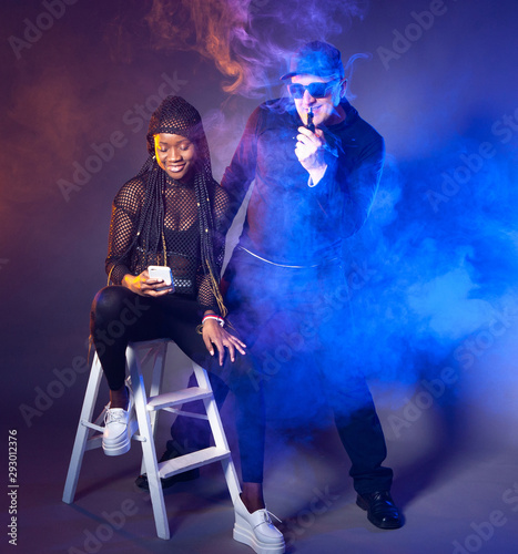 E-cigarette. Vapers take se...