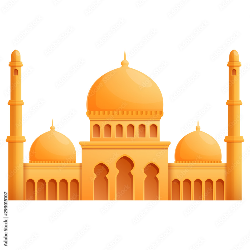 Mosque cartoon icon isolated on white background, vector illustration