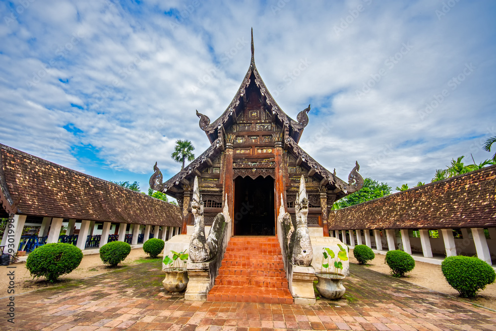 Wat Ton Kain, Old temple made from wood know as landmark of city located in Chiang Mai Thailand.