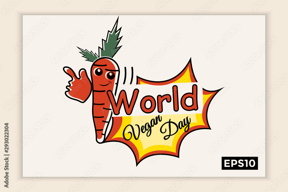 World vegan day, can be used for backgrounds, banners, web templates, leaflets, on November holidays.