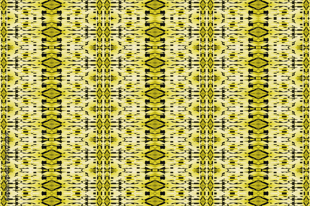 Textured African fabric, yellow and black colors