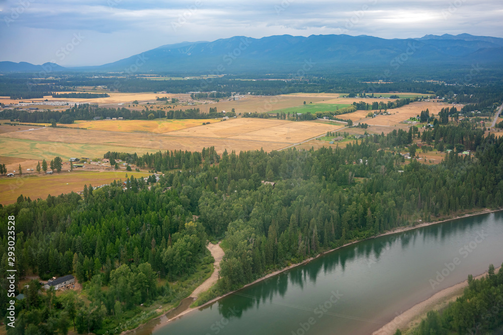 Aerial view of some beautiful landscape around Kalispell country side Aerial view of some beautiful landscape around Kalispell country side