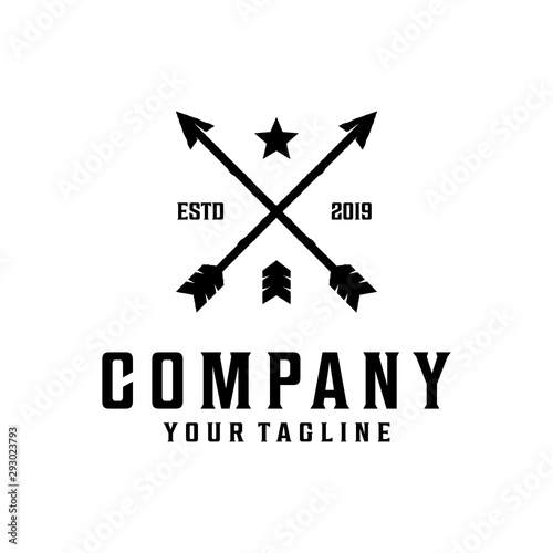 Cross arrow / arrowhead, spear vintage logo