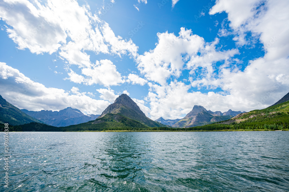 Mount Wilbur, Swiftcurrent Lake in the Many Glacier area of the famous Glacier National Park