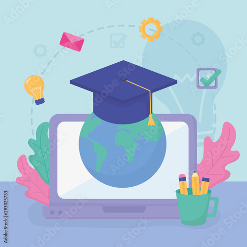 laptop world school education online image