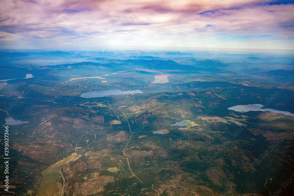 Aerial view of some beautiful landscape around Kalispell country side Aerial view of some beautiful landscape around Kalispell country side