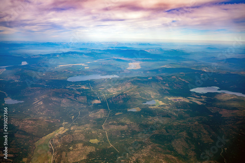 Aerial view of some beautiful landscape around Kalispell country side