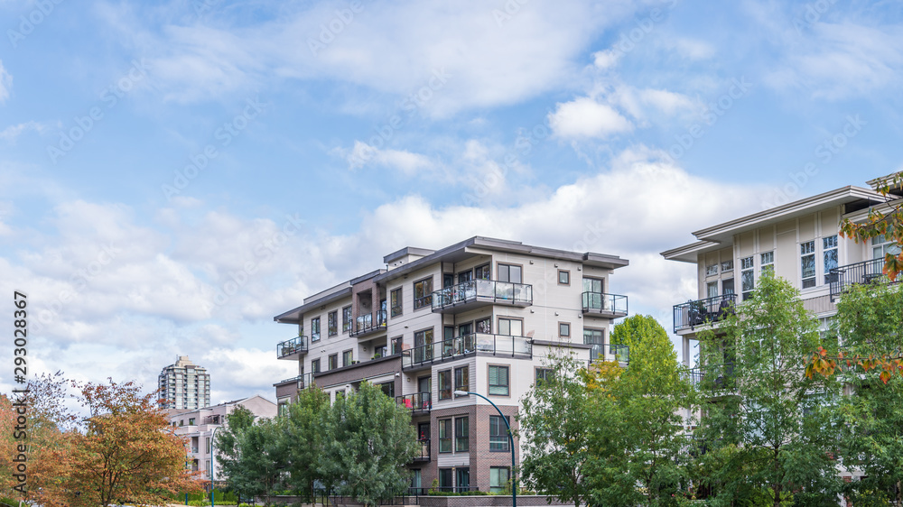 Modern Apartment Buildings in Vancouver, British Columbia, Canada.