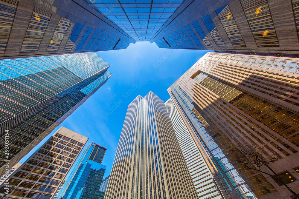 Scenic Toronto financial district skyline and modern architecture