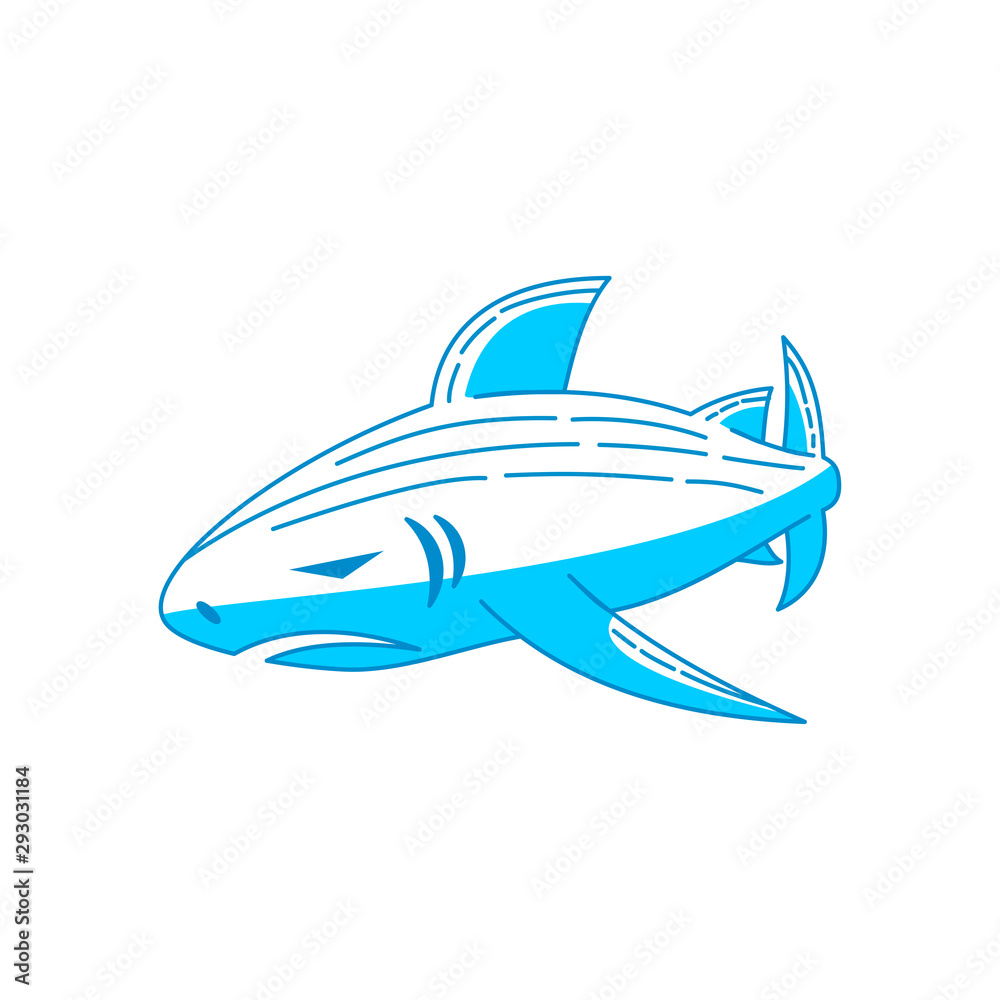 Shark logo design vector Outline isolated illustration template Shark logo design vector Outline isolated illustration template
