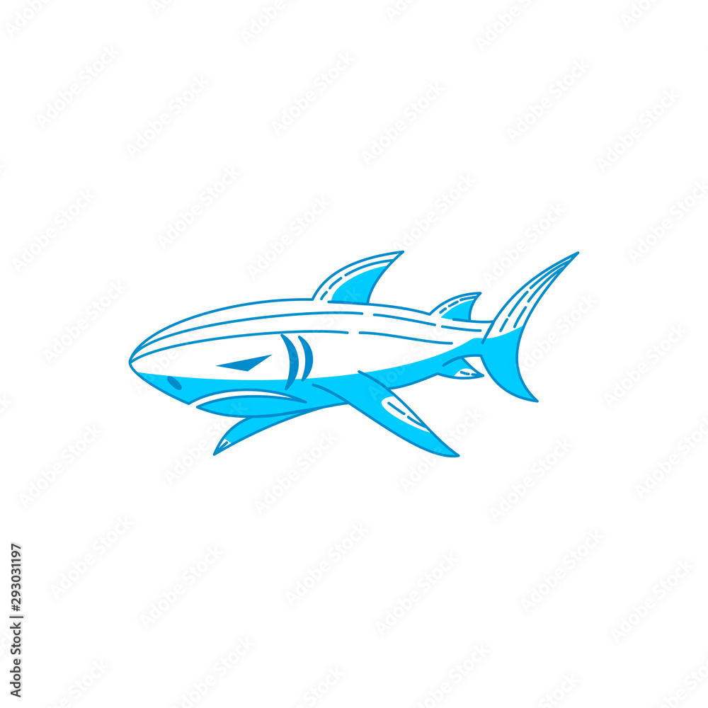 Shark Aggressive logo design vector isolated illustration