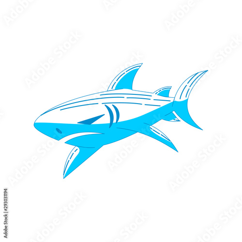 Shark logo oceanic design vector Outline isolated illustration