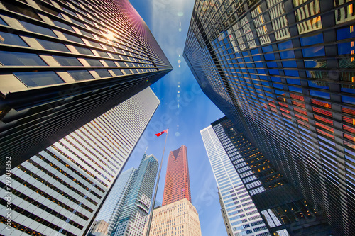 Scenic Toronto financial district skyline and modern architecture