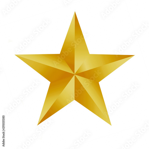 gold star isolated on white background.