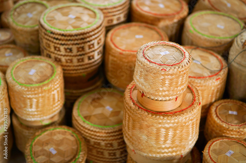 Old shop in Thailand. It has all rattan products in Thai culture.