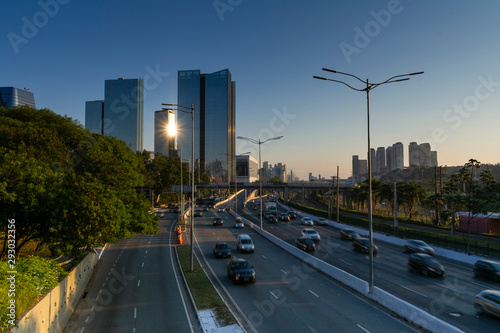 Modern buildings in Marginal Pinheiros River, Sao Paulo, Brazil