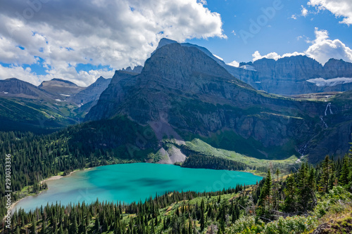 Aerial view of the landscape of Grinnell Lake