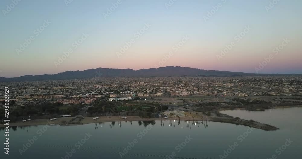 Aerial View Lake Havasu City Sunset 4k Aerial View Lake Havasu City Sunset 4k