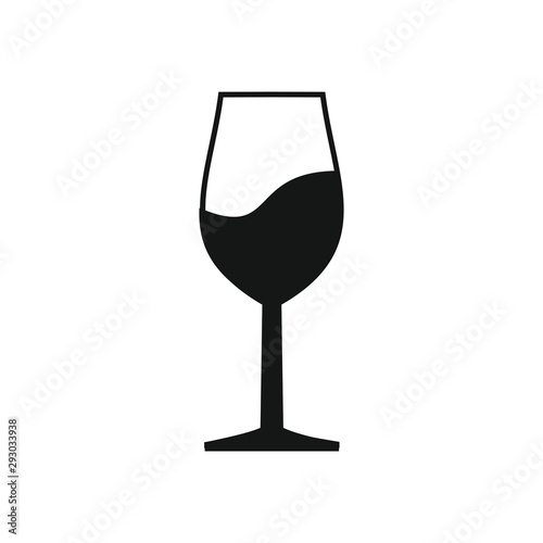 Wine glass isolated on vector icon 