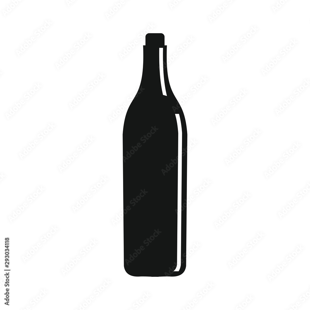 Wine bottle icon isolated on white background. Vector illustration