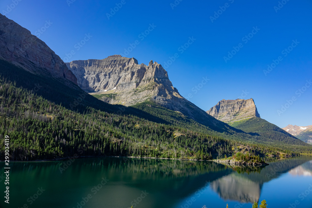 Morning view of the Saint Mary Lake