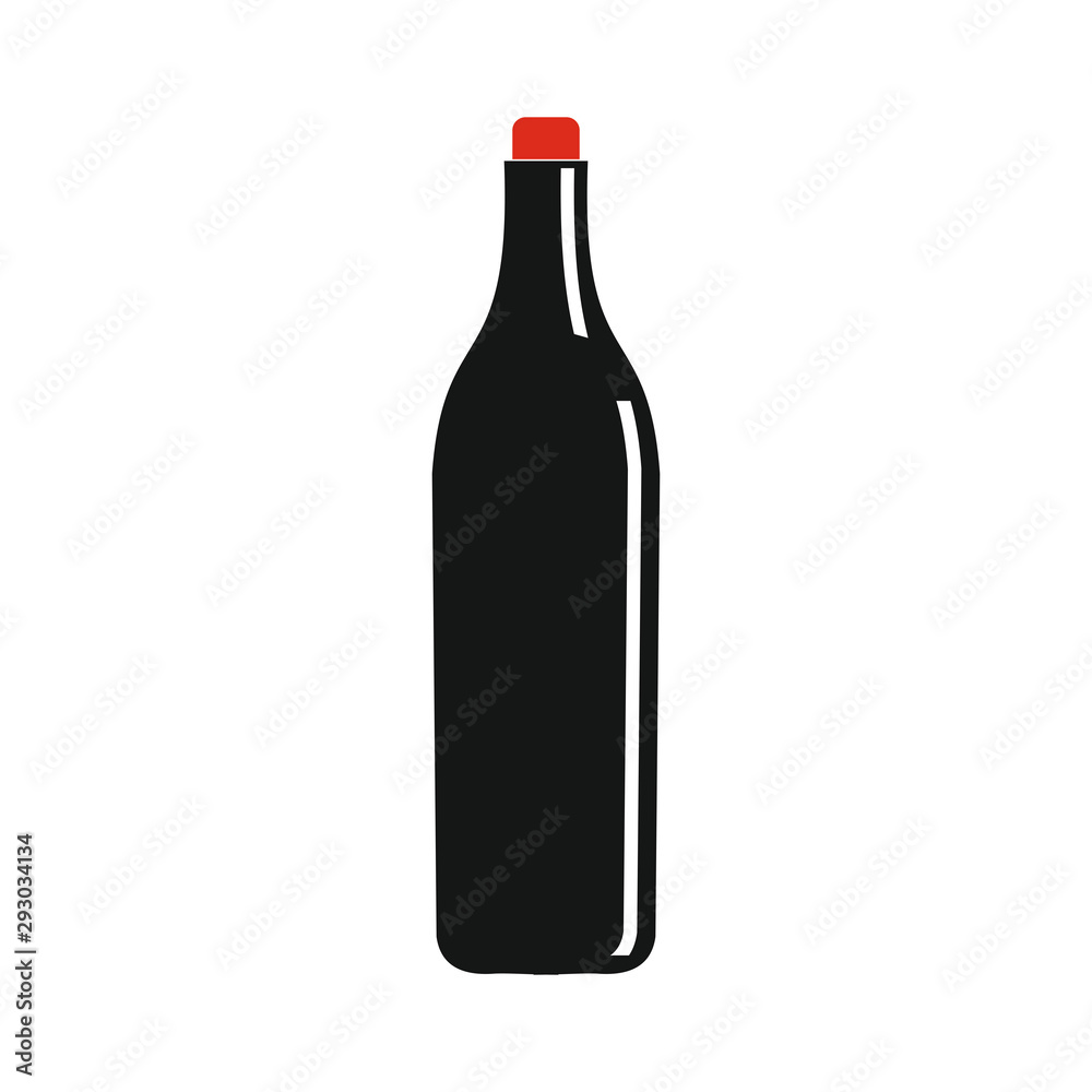 Wine bottle icon isolated on white background. Vector illustration Wine bottle icon isolated on white background. Vector illustration
