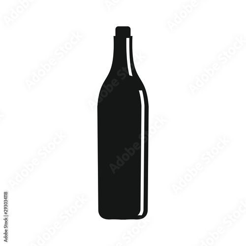 Wine bottle icon isolated on white background. Vector illustration