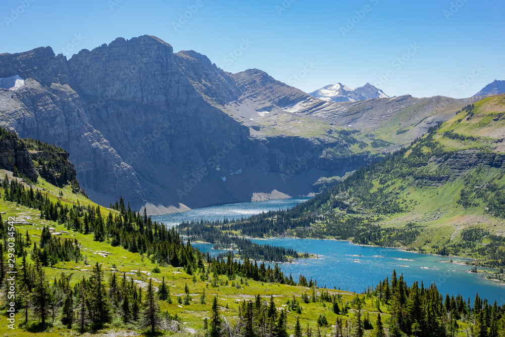 Aerial view of the Hidden Lake of Logan Pass