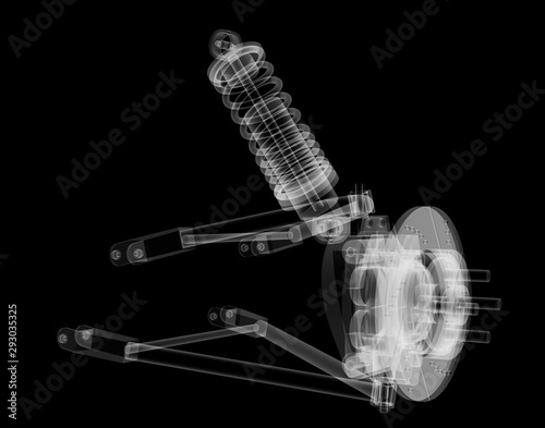 X-ray Car suspension and brake disk photo