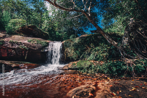 soft water of the stream in the WIMAN THIP Waterfall natural park, Beautiful waterfall in rain forest photo