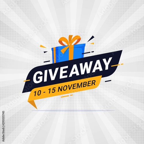 Giveaway banner template design for social media post photo