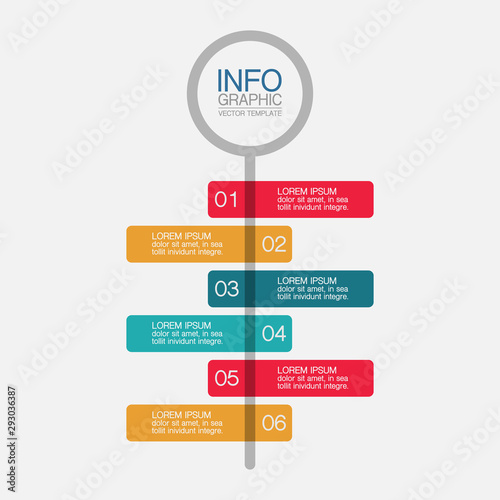 Vector iInfographic template for business, presentations, web design, 6 options.