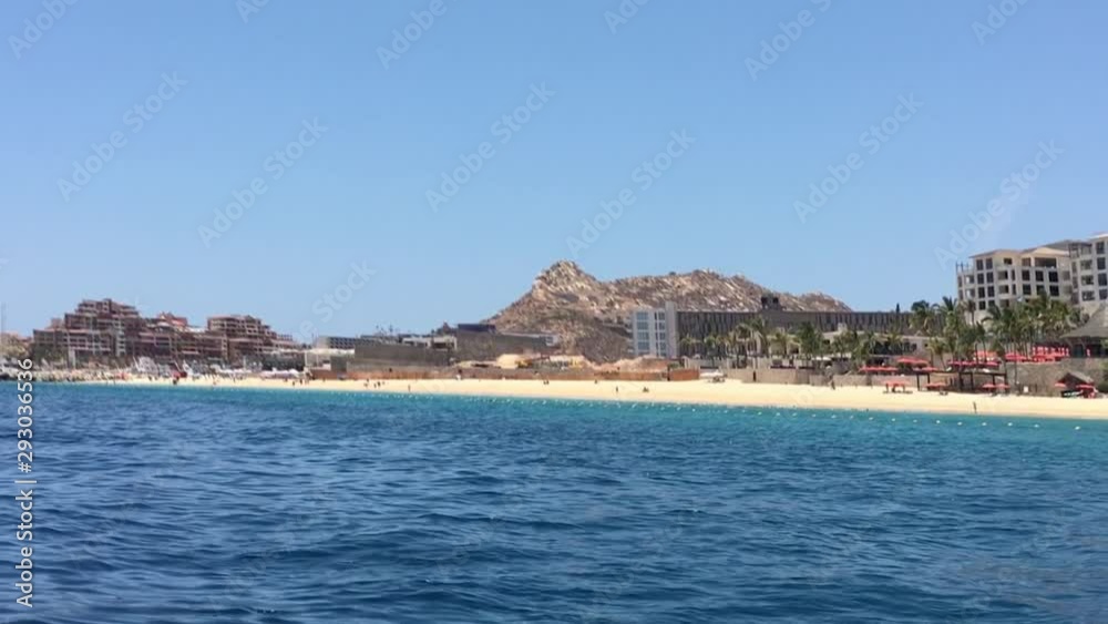 View of the Mexican coastline from a moving boat, Cabo San Lucas, Mexico View of the Mexican coastline from a moving boat, Cabo San Lucas, Mexico