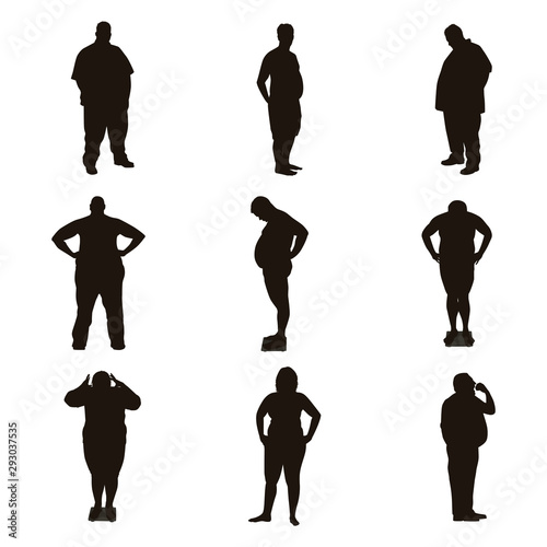 Fat People Silhouettes