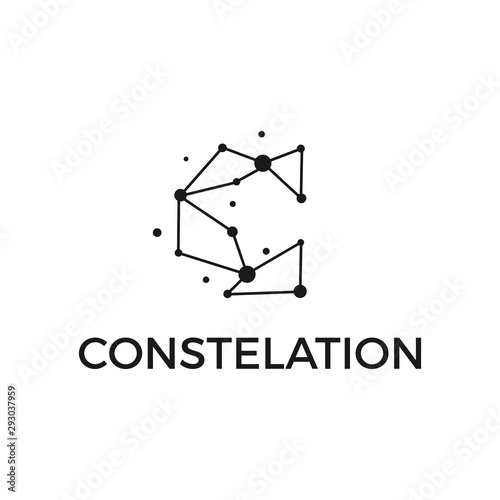 Constellation C Letter Logo Design Concept Template