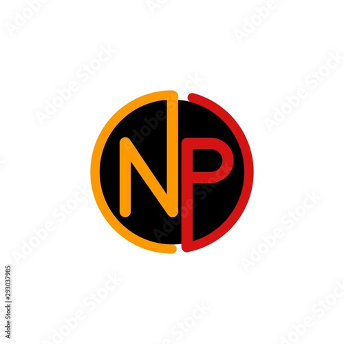 Letter NP Circle Creative Simple Modern Icon Logo Design Template Element Vector