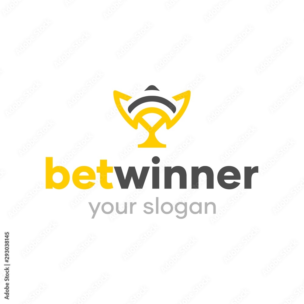 Bet Winner Trophy Champion Logo Design Concept Bet Winner Trophy Champion Logo Design Concept