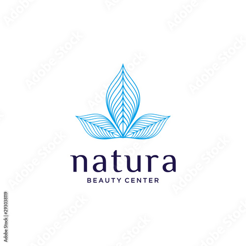 natural cosmetic logo with a beautiful flower concept, vector illustration