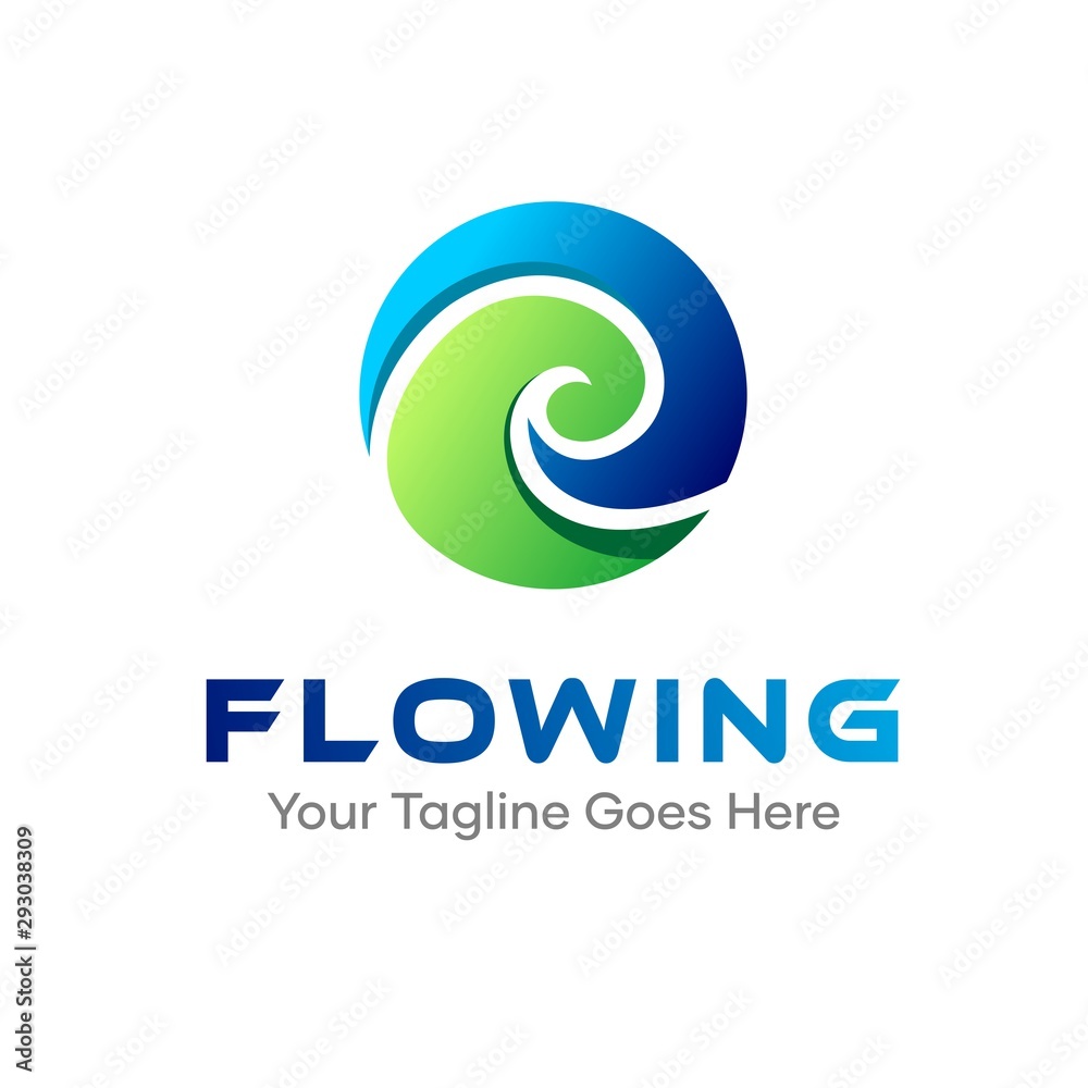 Initial G Letter Flowing Wave Circle Logo Design Template Initial G Letter Flowing Wave Circle Logo Design Template